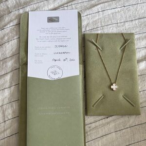 Van Cleef & Arpels Alhambra White and Gold Clover Necklace